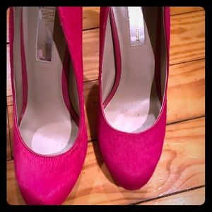 Inc. Fuchsia pony hair pumps.  Size 8